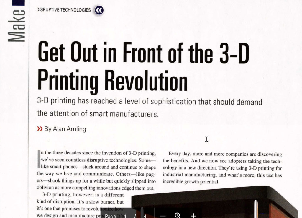 Get Out in Front of the 3D Printing Revolution
