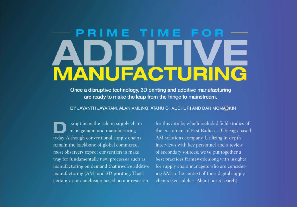 Prime Time for Additive Manufacturing