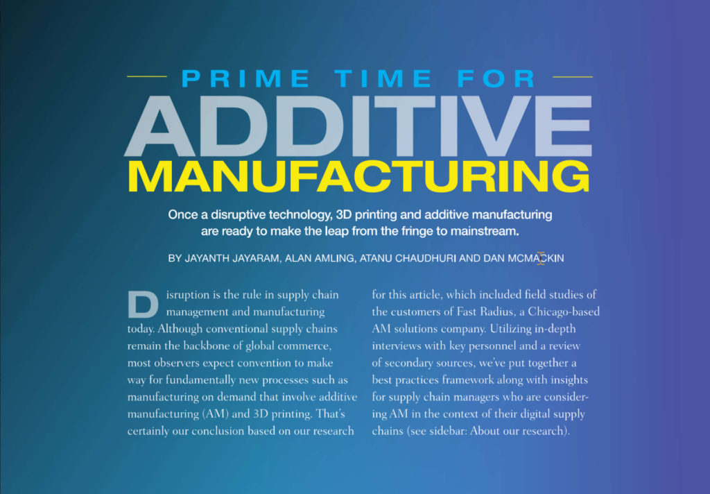 Prime Time for Additive Manufacturing